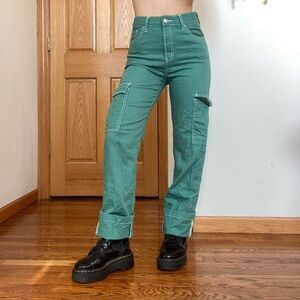 Carpenter Cargo Utility 100% Cotton Jeans in Green